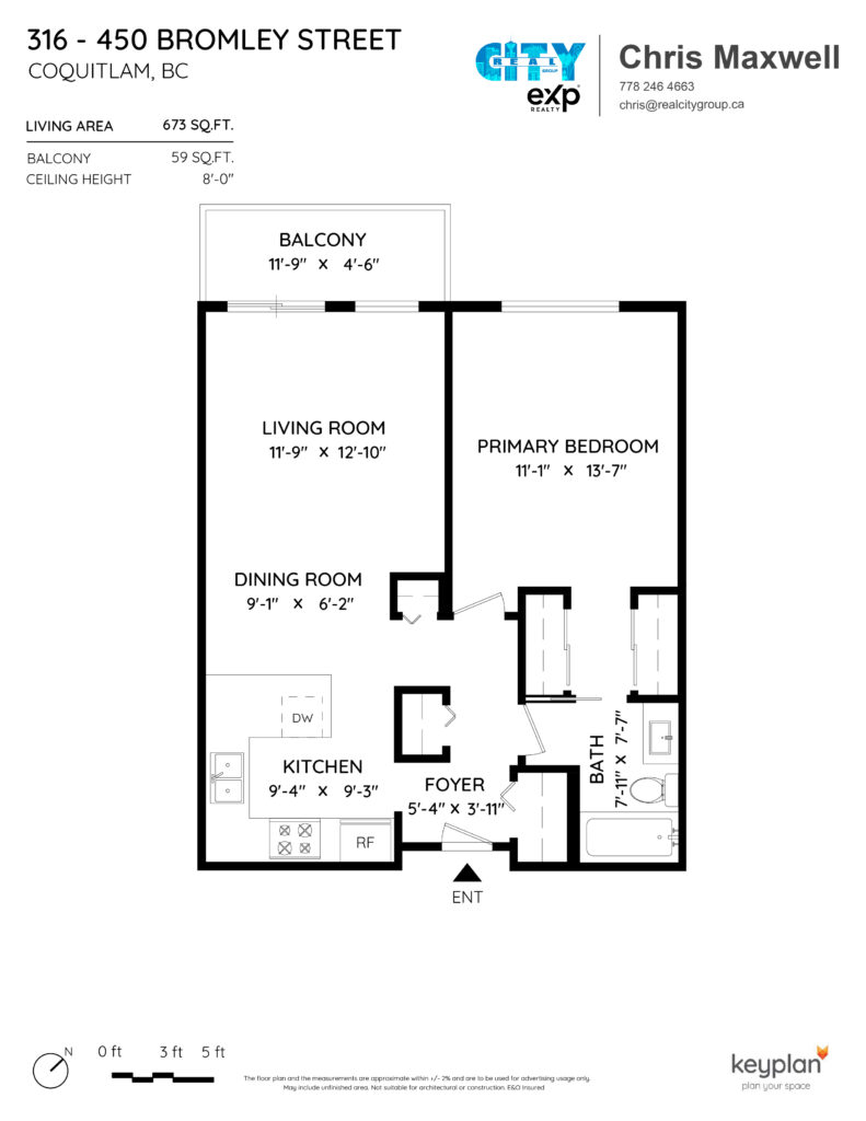 Coquitlam Realtor - Brad Kothlow - Unit 316 450 Bromley Street Coquitlam Floor Plan